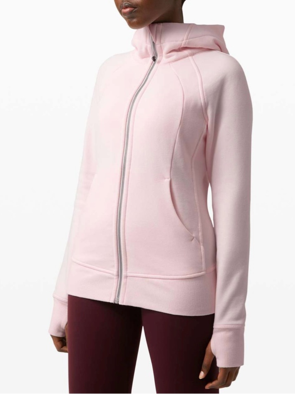 lululemon Athletica Scuba Hoodie Light Pink Full-Zip Hooded Sweatshirt large